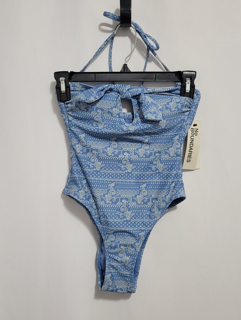 No Boundaries Blue/White Western Bandeau One-Piece Swimsuit. Size XXS (00). New